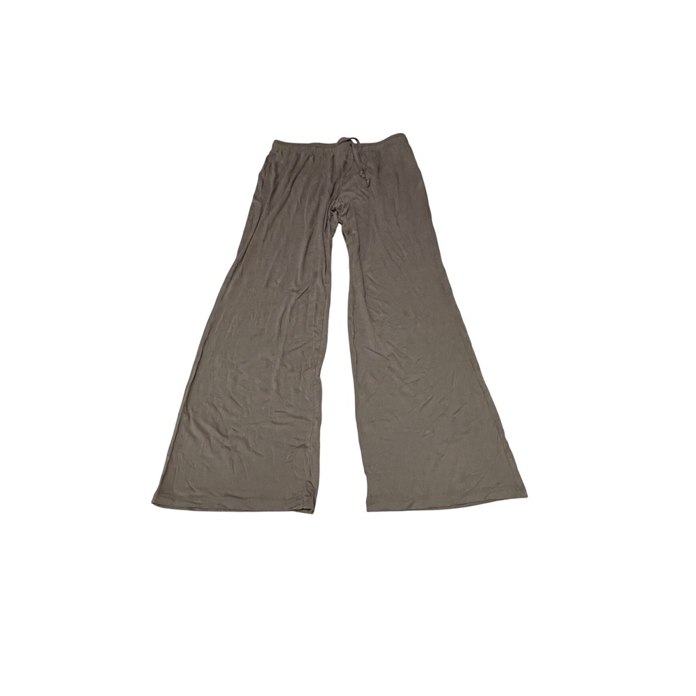 Nuuds Womens Wide Leg Lounge Pants‎ brown Drawstring Pajama Size L I01